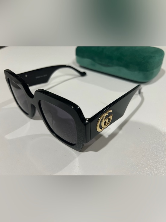Gucci Accessories - Gucci Sunglasses Black Gold Grey Square Woman’s GG Shades